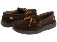 Fashionable L.B. Evans Moccasin Slippers for Men - Atlin - Chocolate Suede W/Terry Lining Online